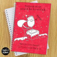 Personalised Purple Ronnie Santa A5 Christmas Notebook Extra Image 2 Preview